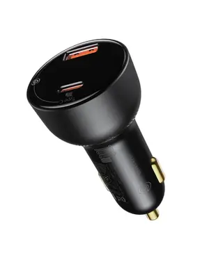 Автомобільний зарядний пристрій Baseus Superme Digital Display QC 4.0+PD3.0 PPS 100W USB + Type-C 5A Чорний