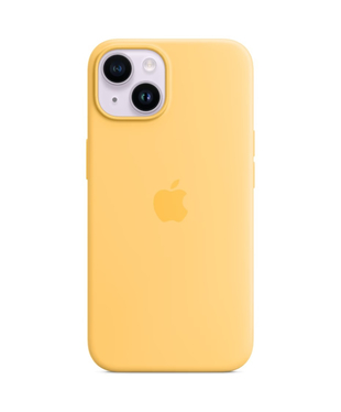 Чохол Apple iPhone 14 Plus Silicone cases MagSafe NO animation Sunglow