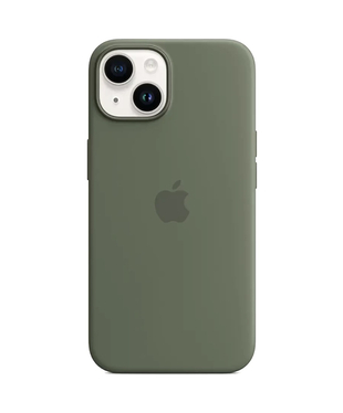 Чохол Apple iPhone 14 Plus Silicone cases MagSafe NO animation Olive