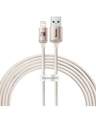 Кабель Baseus Crystal Shine Series Fast Charging Data Cable USB to iP 2.4A 2m Pink (CAJY001204)