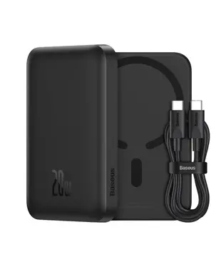 Внешний аккумулятор Baseus Magnetic Wireless Charging Power bank 6000mAh 20W Black Overseas Edition (PPCX050001), Цвет: Черный, Оригинальное название цвета: Black, Батарея, мAч: 6000