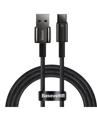 Кабель Baseus Tungsten Gold Fast Charging Data Cable USB to Type-C 100W 1m Black (CAWJ000001)