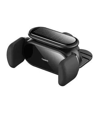 Автомобильный держатель с солнечной батареей Baseus Steel Cannon pro Solar Electric Car Mount Black (SUGP010001)