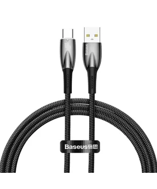 Кабель Baseus Glimmer Series Fast Charging Data Cable USB to Type-C 100W 1m Black (CADH000401)