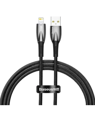 Кабель Baseus Glimmer Series Fast Charging Data Cable USB to iP 2.4A 1m Black (CADH000201)