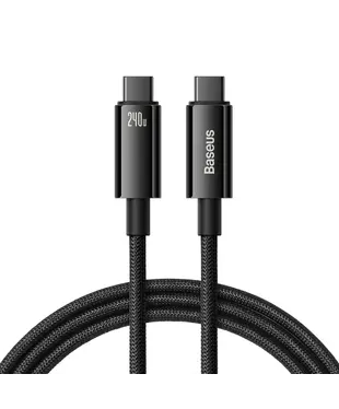 Кабель Baseus Tungsten Gold Fast Charging Data Cable Type-C to Type-C 240W 2m Black (CAWJ040101)