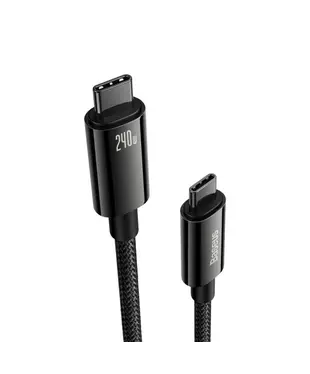Кабель Baseus Tungsten Gold Fast Charging Data Cable Type-C to Type-C 240W 1m Black (CAWJ040001)