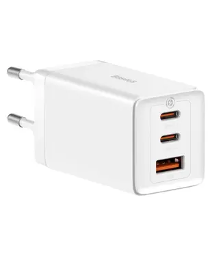 Сетевое зарядное устройство Baseus GaN5 Pro Fast Charger 2C+U 65W EU White (CCGP120202)