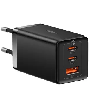 Сетевое зарядное устройство Baseus GaN5 Pro Fast Charger 2C+U 65W EU Black (CCGP120201)