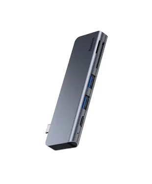 USB-хаб Baseus Harmonica Five-in-one HUB Adapter Grey (CAHUB-K0G)