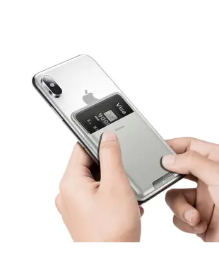 Чехол для карт Baseus back stick silicone card bag French grey (ACKD-B0G)
