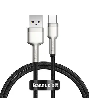 Кабель Baseus Cafule Series Metal Data Cable USB to Type-C 66W 1m Black (CAKF000101)