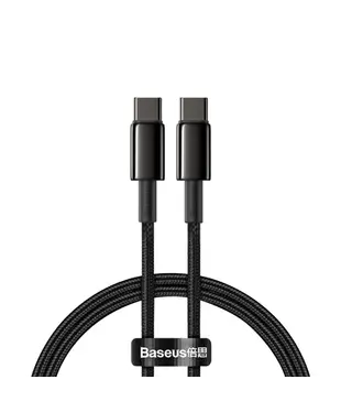 Кабель Baseus Tungsten Gold Fast Charging Data Cable Type-C to Type-C 100W 1m Black (CATWJ-01)