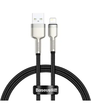 Кабель Baseus Cafule Series Metal Data Cable USB to IP 2.4A 0.25m Black (CALJK-01)