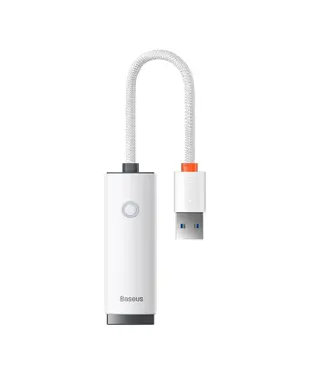 Переходник Baseus Lite Series Ethernet Adapter USB-A to RJ45 LAN Port (1000Mbps) White (WKQX000102)