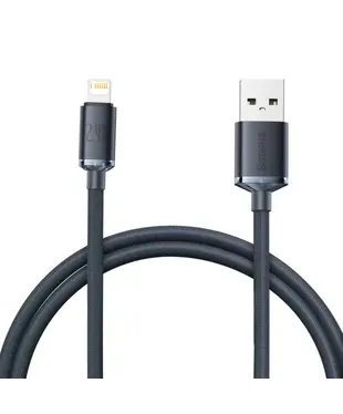 Кабель Baseus Crystal Shine Series Fast Charging Data Cable USB to iP 2.4A 1.2m Black (CAJY000001)