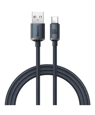 Кабель Baseus Crystal Shine Series Fast Charging Data Cable USB to Type-C 100W 1.2m Black (CAJY000401)