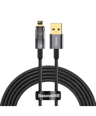 Кабель Baseus Explorer Series Auto Power-Off Fast Charging Data Cable USB to IP 2.4A 2m Black (CATS000501)