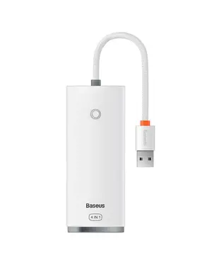 USB-хаб Baseus Lite Series 4-Port Type-C HUB Adapter (Type-C to USB 3.0*4) 25cm White (WKQX030302)