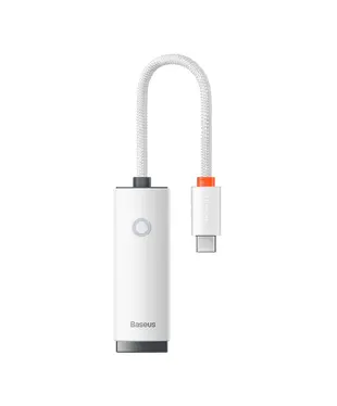 Переходник Baseus Lite Series Ethernet Adapter Type-C to RJ45 LAN Port (1000Mbps) White (WKQX000302)