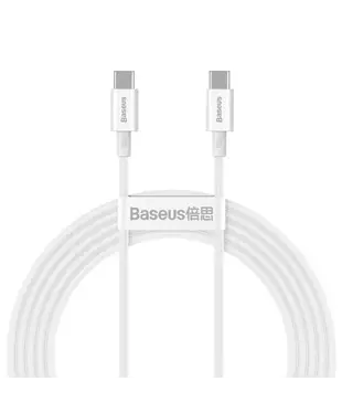 Кабель Baseus Superior Series Fast Charging Data Cable Type-C to Type-C 100W 2m White (CATYS-C02)