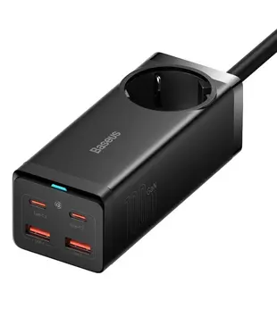 Мережевий зарядний пристрій Baseus GaN3 Pro Desktop Powerstrip AC+2U+2C 100W EU Black (PSZM000401)