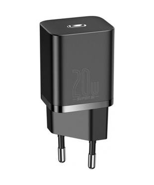 Сетевое зарядное устройство Baseus Super Silicone PD Charger 20W (1Type-C) Black (CCSUP-B01), Цвет: Черный, Оригинальное название цвета: Black