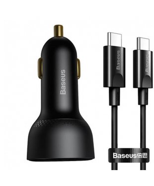 Автомобільний зарядний пристрій Baseus Type-C to Type-C cable Superme Digital Display PPS (1USB/1Type-C, 100W, 20V/5A) (TZCCZX-01)