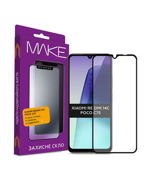 Захисне скло для смартфону MAKE Xiaomi Redmi 14C/Poco C75