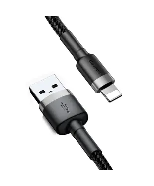 Кабель Baseus Cafule Lightning 1.5A (2m) gray/black (CALKLF-CG1)