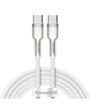 Кабель Baseus Cafule Metal Type-C to Type-C 100W (2m) White (CATJK-D02)