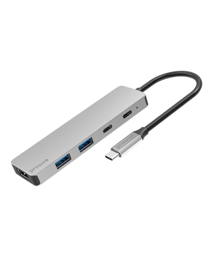 Type-C-Хаб Proove Iron Link 5 in 1 (2*Type-C + 2*USB3.0 + HDMI) (silver) (HBIL00222024)