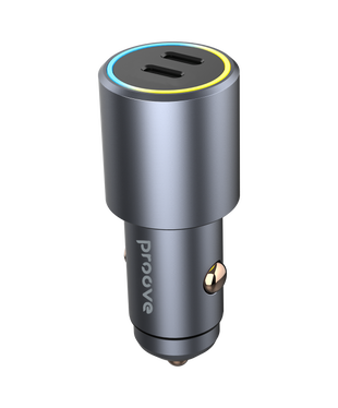 Автомобільний зарядний пристрій (АЗП) Proove Double Energy 50W (Type-C + Type-C) metal gray (ACDE50022206)