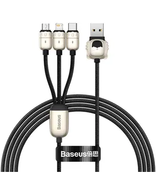 Кабель Baseus Year of the Tiger One-for-three Data Cable USB to M+L+C 3.5A 1.2m Black