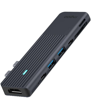 USB-C хаб RAPOO UCM-2003, 7 в 1, чорний