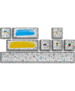 Комплект кейкапів HATOR Authentic Edition white PBT keycaps - ESC/SPACE/ENTER/R.SHIFT/ARROWS (HTS-700)