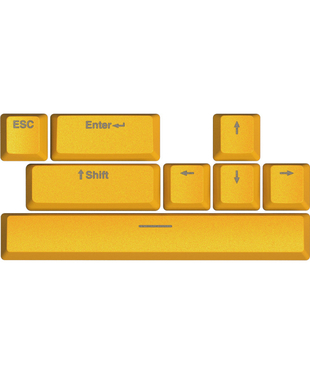HATOR Sunny Yellow PBT keycaps - ESC/SPACE/ENTER/R.SHIFT/ARROWS (HTS-715)