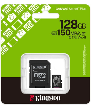 Карта пам'яті Kingston microSDXC 128GB Canvas Select Plus Gen3+