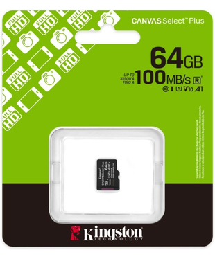 Карта пам'яті Kingston microSDXC 64GB Canvas Select Plus Gen3