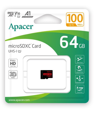 Карта пам'яті Apacer microSDXC UHS-I 64GB R100