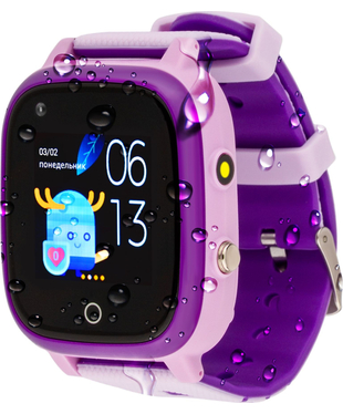 Дитячий годинник AmiGo GO005 4G WIFI Thermometer Purple