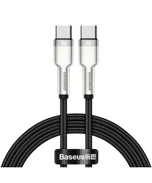 Кабель Baseus Cafule Metal Type-C to Type-C 100W Black 1m (CATJK-C01)