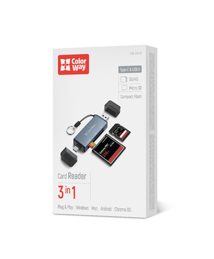 Кардридер Colorway USB 2.0/USB-C to CF/SD/MicroSD (CW-CR-01)