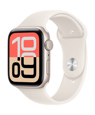 Apple Watch SE 3 GPS 44mm Starlight Aluminium Case with Starlight Sport Band M/L MEHJ4