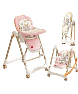 Стільчик-шезлонг для годування 2в1 Kidilo Baby Chair Z901 pink (11-3)