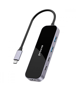 Type-C-Хаб Proove Shadow (2*USB3.0 + Type-C + PD100W + HDMI) Dark gray