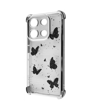 Чохол WAVE Winkie Xiaomi Redmi Note 13 Pro 4G/Poco M6 Pro 4G/Redmi Note 14s Silver/butterfly