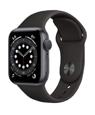 Apple Watch Series 6 GPS 40mm Space Gray Aluminium Case Black Sport Band (MG133LL), Память: 32 Гб, Цвет: Серый, Диагональ экрана: 1,57 (40 mm)