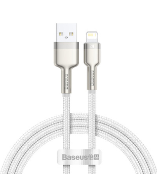 Кабель Baseus Cafule Metal Lightning 2.4A (1m) (white)