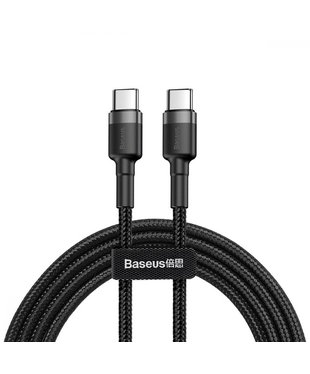 Кабель Baseus Cafule Type-C to Type-C PD 2.0 60W (1m) (gray/black) CATKLF-GG1